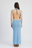 HALTER NECK MAXI DRESS WITH OPEN BACK