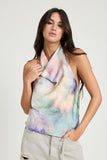 TIE DYE COWL NECK TOP