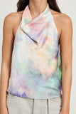 TOP CON COLLO A CAPPUCCIO TIE DYE