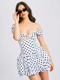 UMIKA POLKA DOT BUBBLE HEM MINI DRESS