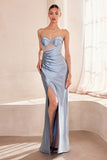 STRAPLESS CORSET MESH FITTED GOWN