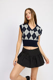 ARGYLE CROPPED VEST