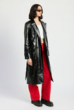 FAUX LEATHER TRENCH COAT