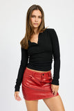 PU MINI SKIRT WITH POCKETS