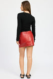 PU MINI SKIRT WITH POCKETS