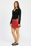 PU MINI SKIRT WITH POCKETS