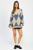 OVERSIZED ARGYLE SWEATER