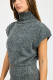 TURTLE NECK CAP SLEEVE TOP