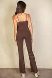 Solid Sleeveless Wide Leg Jumpsuit