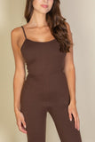 Solid Sleeveless Wide Leg Jumpsuit