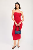 FOLD OVER RIBBED TUBE DRESS