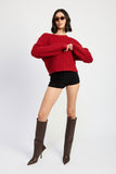 CABLE KNIT CROPPED SWEATER