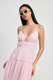 MAXI RUFFLE TIE BACK DRESS