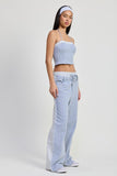 DOUBLE WAIST STRAIGHT LEG PANTS