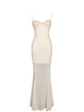 Zayne Butter Yellow Ruch Breast Chiffon Mermaid Maxi Dress