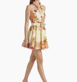 HEMANT AND NANDITA SAMA FLORAL BELTED MINI DRESS