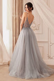 OPHELIA BEAD STRAP TULLE GOWN