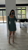 GABELLA DARK GREEN A MINE MINI DRESS