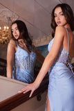 FITTED LACE LIGHT BLUE DRESS