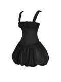 AUBREY BLACK BUBBLE HEM MINI DRESS