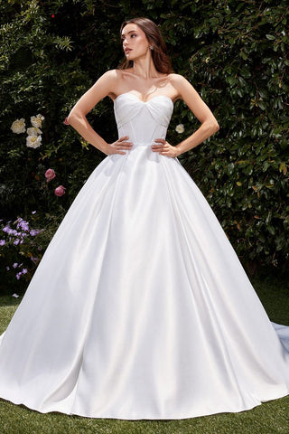 ABITO DA SPOSA IN RASO SENZA SPALLINE