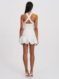 BARBRA WHITE CROSS STRAPS BODYCON MINI DRESS