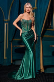 STRAPLESS SCOOP NECK CORSET GOWN