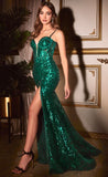 SEQUIN FITTED BUSTIER GOWN