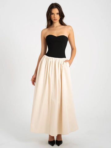 SANA SWEETHEART DROP WAIST MAXI DRESS
