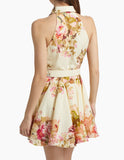 HEMANT AND NANDITA SAMA FLORAL BELTED MINI DRESS