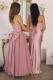 STRAPLESS TULLE BOW BACK GOWN