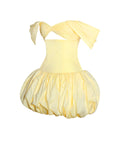 UMIKA BUTTER YELLOW BUBBLE HEM MINI DRESS