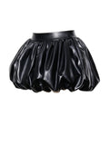 YUNA VEGAN LEATHER BUBBLE HEM SKIRT