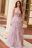 A LINE GLITTER TULLE DRESS