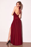 RUCHED HALTER DROP WAIST MAXI DRESS