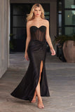 STRAPLESS FITTED HOT STONE DRESS