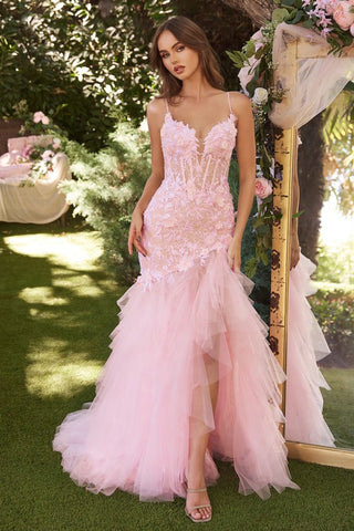 LACE & TULLE PINK MERMAID GOWN