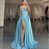 A LINE SATIN BUSTIER MAXI DRESS