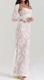 LONG SLEEVE LACE BOLERO MAXI DRESS