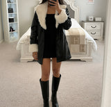 Fuzzy Long Sleeve Longline Coat