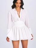 JAMILA WHITE SHIRT MINI DRESS