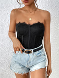 Perfee Strapless Sweetheart Neck Bodysuit