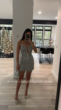 SILVER SEQUIN SHORT DRESS