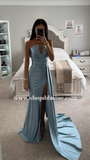 STRAPLESS SATIN GOWN