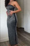 RHINESTONE FITTED DRESS