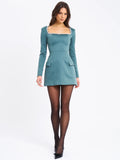 GABELLA DARK GREEN A MINE MINI DRESS