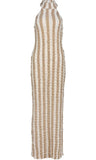 STRIPED HALTER MAXI DRESS