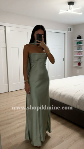 ROBE MAXI ELSA RUNAWAY THE LABEL - SAUGE