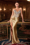 FITTED GOLD EMBELLISHED GOWN