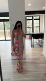Backless Printed Maxi Cami Dress